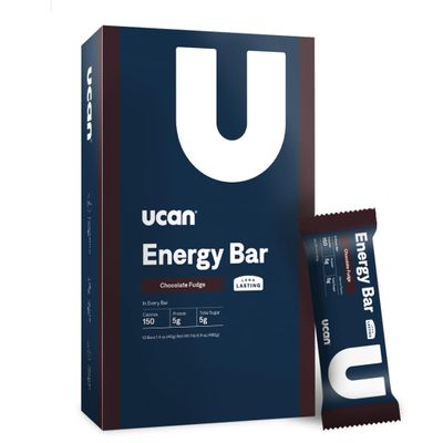 UCAN Energy Snack Bars, Chocolate Fudge, All Natural, Low Sugar, Non-GMO, Gluten-Free, Keto-Friendly (12 Pack, 1.4 Ounces)