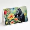 Caroline's Treasures DAC2922GCA7P Gorilla Greeting Cards Pack of 8 Blank Cards with Envelopes Whimsical A7 Size 5x7 Blank Note Cards view 1