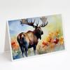 Caroline's Treasures DAC2962GCA7P Moose Greeting Cards Pack of 8 Blank Cards with Envelopes Whimsical A7 Size 5x7 Blank Note Cards view 1