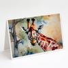 Caroline's Treasures DAC2914GCA7P Giraffe Greeting Cards Pack of 8 Blank Cards with Envelopes Whimsical A7 Size 5x7 Blank Note Cards view 1