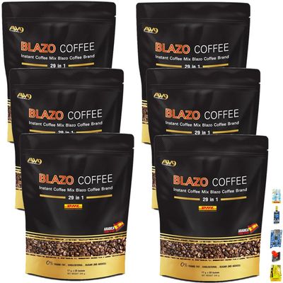 SHIPPING BY DHL 29in1 Blazo Coffee Instant Coffee Premium Arabica Non-Fat Sugar-Free 0% Snack. Set 6 Pcs No0614289956 By Beautygoodshop [Get Free For You Beauty Gifts]