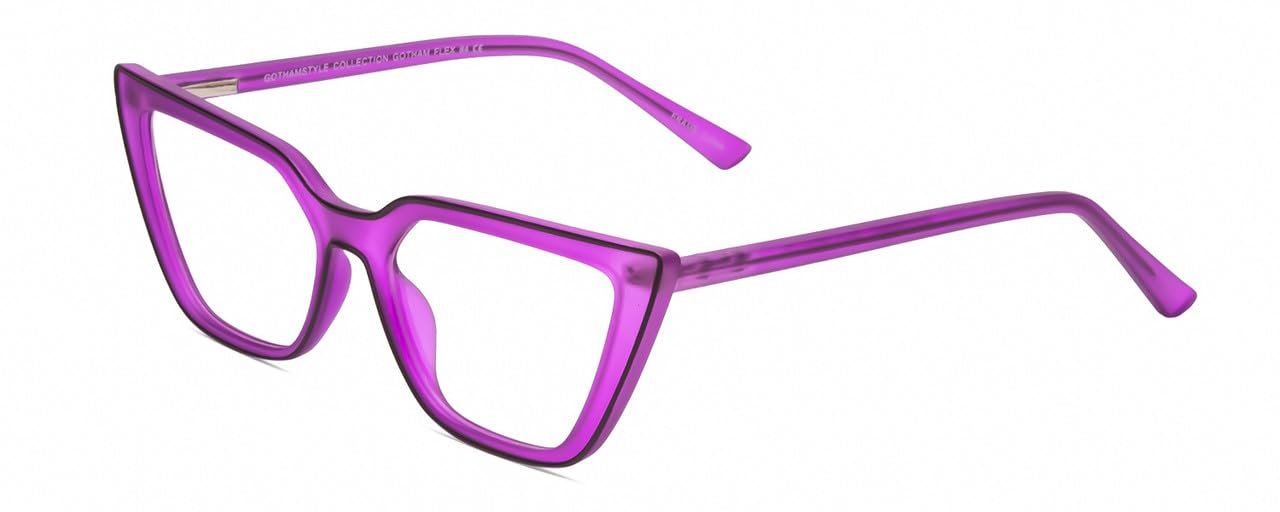 Calabria Gotham Chic 84 Triangle Reading Glasses +6.00 Purple Crystal Black Women Cateye Eyeglass Trendy Reader w/Hard Case