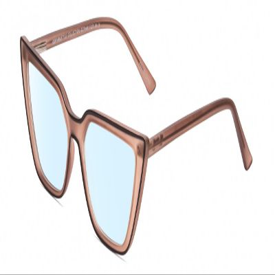 Calabria Gotham Chic 84 Triangle Blue Light Glasses +3.50 Tan Brown Crystal Black Women Cateye Eyeglass Readers w/Hard Case