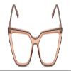 Calabria Gotham Chic 84 Triangle Reading Glasses +7.00 Tan Brown Crystal Black Women Cat Eye Eyeglasses Readers w/Hard Case view 2