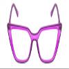 Calabria Gotham Chic 84 Triangle Reading Glasses +0.25 Purple Crystal Black Women Cateye Eyeglass Trendy Reader w/Hard Case view 2