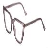 Calabria Gotham Chic 84 Triangular Reading Glasses +3.00 Grey Crystal Black Women Cateye Eyeglass Trendy Reader w/Hard Case