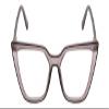 Calabria Gotham Chic 84 Triangular Reading Glasses +3.00 Grey Crystal Black Women Cateye Eyeglass Trendy Reader w/Hard Case view 2