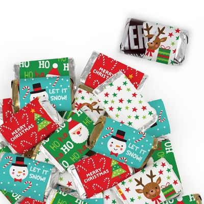 76 Pcs Christmas Candy Party Favors Miniatures Chocolate - No Assembly Required - Santa, Reindeer & Snowman