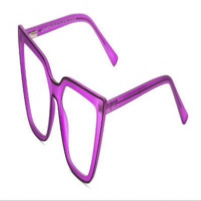 Calabria Gotham Chic 84 Triangle Reading Glasses +1.50 Purple Crystal Black Women Cateye Eyeglass Trendy Reader w/Hard Case