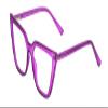 Calabria Gotham Chic 84 Triangle Reading Glasses +1.50 Purple Crystal Black Women Cateye Eyeglass Trendy Reader w/Hard Case view 1
