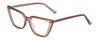 Calabria Gotham Chic 84 Triangle Reading Glasses +6.00 Tan Brown Crystal Black Women Cat Eye Eyeglasses Readers w/Hard Case