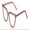 Calabria Gotham Chic 84 Triangle Reading Glasses +2.25 Tan Brown Crystal Black Women Cat Eye Eyeglasses Readers w/Hard Case view 1