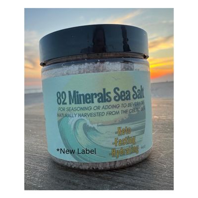 82 Minerals French Grey Sea Salt | Premium Hand-Harvested Sel Gris | 4oz Coarse Mineral & Electrolyte Finishing Salt