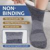 Bulinlulu Diabetic Socks for Women&Men,6 Pairs Non Binding Diabetic Ankle Socks,Wide Socks with Seamless Toe Size 6-9 9-11(Large-Dark) view 2