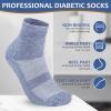 Bulinlulu Diabetic Socks for Women&Men,6 Pairs Non Binding Diabetic Ankle Socks,Wide Socks with Seamless Toe Size 6-9 9-11(Large-Dark) view 3
