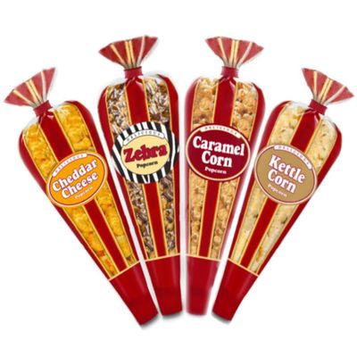 Gourmet Popcorn Large Tall Cone Premium 4 Pack & Exclusive Inspirational Sticker!