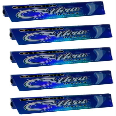 C-thru Clear Rolling Papers King Size Slim (110mm) - 5 Pack - 250 Leaves total incl. Frugal Smoker Sticker