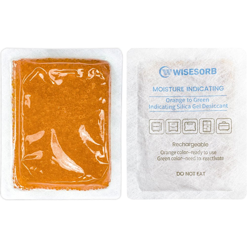 Wisesorb 100 Packs 100 Gram Rechargeable Desiccant Packs, Moisture Absorbing Bag, Silica Gel Desiccant for Storage, Gun Safe Dehumidifier