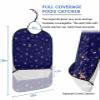 Adult Bibs for Elderly Women - Blue Snowflake Christmas Waterproof Dining Clothing Protectors with Crumb Catcher for Eating/Feeding, Xmas Yellow Winter Snowflake Terry Cloth Bib Machine Washable view 2
