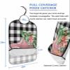 Adult Bibs for Elderly Women - Pink Truck Christmas Waterproof Dining Clothing Protectors with Crumb Catcher for Eating/Feeding, Xmas Tree Winter Snowflake Black White Plaid Terry Cloth Bib Washable view 2