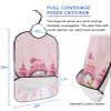 Adult Bibs for Elderly Women - Pink Snowman Christmas Waterproof Dining Clothing Protectors with Crumb Catcher for Eating/Feeding, Xmas Tree Winter Snowflake Pink Terry Cloth Bib Machine Washable view 2