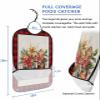 Adult Bibs for Elderly Women - Christmas Poinsettia Waterproof Dining Clothing Protectors with Crumb Catcher for Eating/Feeding, Red Black Plaid Xmas Pine Cones Botanical Terry Cloth Bib Washable view 2
