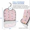 Adult Bibs for Elderly Women - Pink Snowman Christmas Waterproof Dining Clothing Protectors with Crumb Catcher for Eating/Feeding, Xmas Yellow Winter Snowflake Terry Cloth Bib Machine Washable view 2