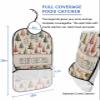 Adult Bibs for Elderly Women - Christmas Tree Waterproof Dining Clothing Protectors with Crumb Catcher for Eating/Feeding, Watercolor Xmas Tree Rustic Merry Christmas Terry Cloth Bib Machine Washable view 2
