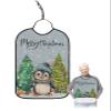 Kewadony Adult Bibs for Elderly Women - Blue Penguin Christmas Waterproof Dining Clothing Protectors with Crumb Catcher for Eating/Feeding, Xmas Tree Winter Snowflake Terry Cloth Bib Machine Washable view 1
