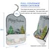 Kewadony Adult Bibs for Elderly Women - Blue Penguin Christmas Waterproof Dining Clothing Protectors with Crumb Catcher for Eating/Feeding, Xmas Tree Winter Snowflake Terry Cloth Bib Machine Washable view 2