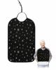 Adult Bibs for Elderly Women - Black Snowflake Christmas Waterproof Dining Clothing Protectors with Crumb Catcher for Eating/Feeding, Xmas Yellow Winter Snowflake Terry Cloth Bib Machine Washable view 1