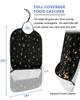 Adult Bibs for Elderly Women - Black Snowflake Christmas Waterproof Dining Clothing Protectors with Crumb Catcher for Eating/Feeding, Xmas Yellow Winter Snowflake Terry Cloth Bib Machine Washable view 2