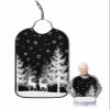 Adult Bibs for Elderly Women - Christmas Tree Waterproof Dining Clothing Protectors with Crumb Catcher for Eating/Feeding, Xmas Elk Winter Snowflake Classic Black Terry Cloth Bib Machine Washable view 1
