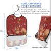 Adult Bibs for Elderly Women - Red Squirrels Christmas Waterproof Dining Clothing Protectors with Crumb Catcher for Eating/Feeding, Xmas Tree Balls Winter Snowflake Terry Cloth Bib Machine Washable view 2