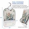 Adult Bibs for Elderly Women - Christmas Waterproof Dining Clothing Protectors with Crumb Catcher for Eating/Feeding, Xmas Poinsettia Berry Pine Cones Rustic Hello Winter Terry Cloth Bib Washable view 2