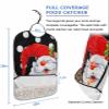 Adult Bibs for Elderly Women - Merry Christmas Waterproof Dining Clothing Protectors with Crumb Catcher for Eating/Feeding, Red Xmas Gnomes White Polka Dots Black Terry Cloth Bib Machine Washable view 2