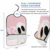 Kewadony Adult Bibs for Elderly Women - Pink Halloween Ghost Waterproof Dining Clothing Protectors with Crumb Catcher for Eating/Feeding, Watercolor White Ghost Pink Terry Cloth Bib Machine Washable view 2
