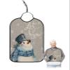 Adult Bibs for Elderly Women - Grey Snowman Christmas Waterproof Dining Clothing Protectors with Crumb Catcher for Eating/Feeding, Let Snow Xmas Winter Snowflake Terry Cloth Bib Machine Washable view 1