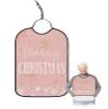 Adult Bibs for Elderly Women - Pink Merry Christmas Waterproof Dining Clothing Protectors with Crumb Catcher for Eating/Feeding, Xmas Winter Snowflake Yellow Pink Terry Cloth Bib Machine Washable view 1