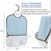 Adult Bibs for Elderly Women - Blue Christmas Gnomes Waterproof Dining Clothing Protectors with Crumb Catcher for Eating/Feeding, Xmas Tree Snowflake Winter Blue Terry Cloth Bib Machine Washable view 2