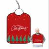Kewadony Adult Bibs for Elderly Women - Merry Christmas Waterproof Dining Clothing Protectors with Crumb Catcher for Eating/Feeding, Christmas Tree Xmas Star Red Terry Cloth Bib Machine Washable view 1