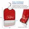 Kewadony Adult Bibs for Elderly Women - Merry Christmas Waterproof Dining Clothing Protectors with Crumb Catcher for Eating/Feeding, Christmas Tree Xmas Star Red Terry Cloth Bib Machine Washable view 2