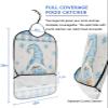 Adult Bibs for Elderly Women - Blue Plaid Gnomes Christmas Waterproof Dining Clothing Protectors with Crumb Catcher for Eating/Feeding, Xmas Winter Snowflake Rustic Terry Cloth Bib Machine Washable view 2
