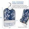 Adult Bibs for Elderly Women - Navy Blue Christmas Waterproof Dining Clothing Protectors with Crumb Catcher for Eating/Feeding, White Xmas Pine Needle Botanical Terry Cloth Bib Machine Washable view 2