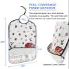 Adult Bibs for Elderly Women - Christmas Waterproof Dining Clothing Protectors with Crumb Catcher for Eating/Feeding, Xmas Gnomes Winter Snowflake Berry Botanical Terry Cloth Bib Machine Washable view 2