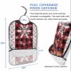 Adult Bibs for Elderly Women - Christmas Snowflake Waterproof Dining Clothing Protectors with Crumb Catcher for Eating/Feeding, Red Black Plaid Winter Snowflake Terry Cloth Bib Machine Washable view 2