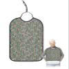 Kewadony Adult Bibs for Elderly Women - Christmas Waterproof Dining Clothing Protectors with Crumb Catcher for Eating/Feeding, Xmas Winter Snowflake Green Red Words Terry Cloth Bib Machine Washable view 1