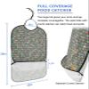 Kewadony Adult Bibs for Elderly Women - Christmas Waterproof Dining Clothing Protectors with Crumb Catcher for Eating/Feeding, Xmas Winter Snowflake Green Red Words Terry Cloth Bib Machine Washable view 2