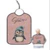 Adult Bibs for Elderly Women - Pink Penguins Christmas Waterproof Dining Clothing Protectors with Crumb Catcher for Eating/Feeding, Xmas Winter Snowflake Let Snow Terry Cloth Bib Machine Washable view 1