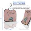 Adult Bibs for Elderly Women - Pink Penguins Christmas Waterproof Dining Clothing Protectors with Crumb Catcher for Eating/Feeding, Xmas Winter Snowflake Let Snow Terry Cloth Bib Machine Washable view 2